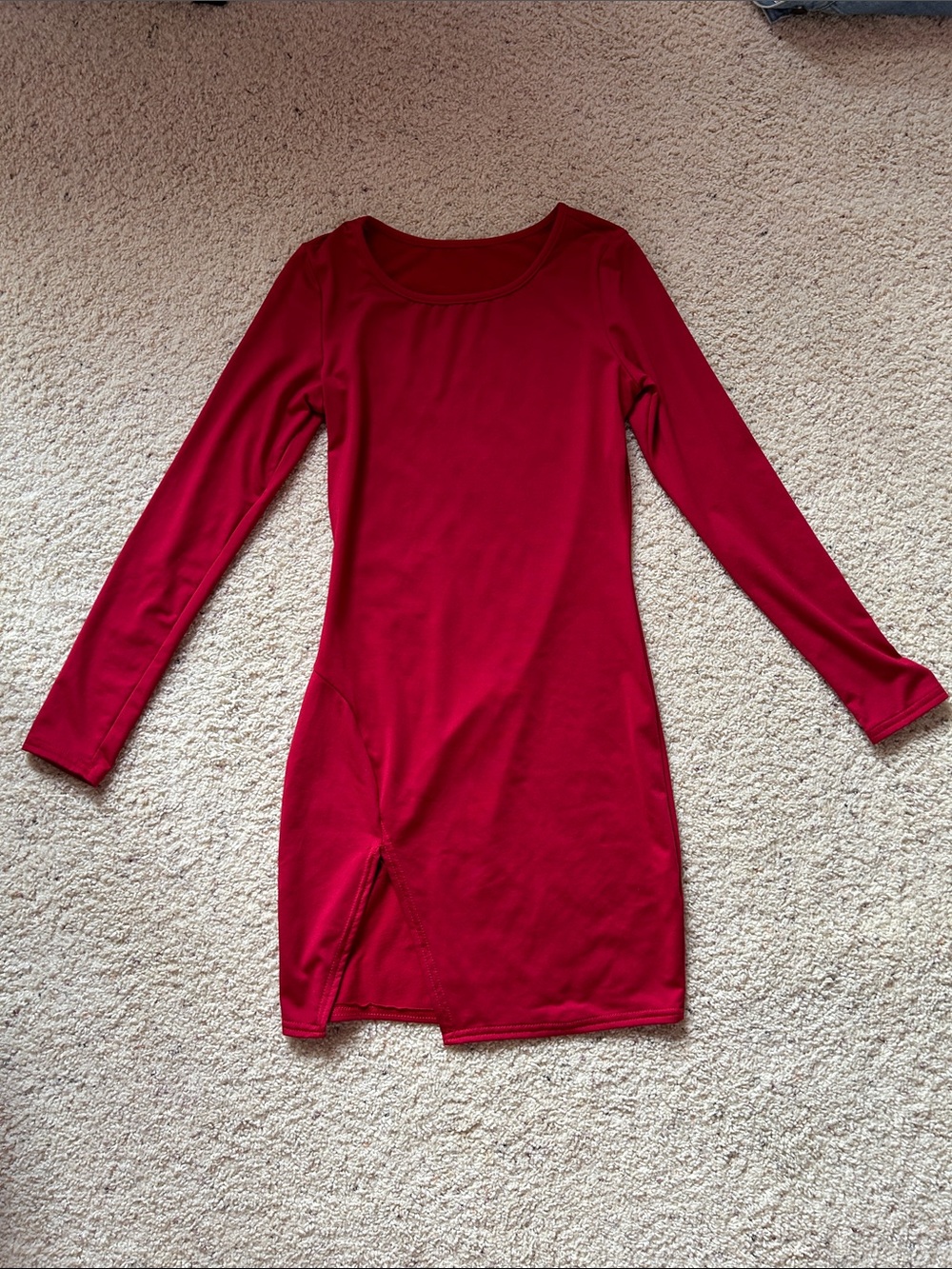 Red Long Sleeve Bodycon Dress
